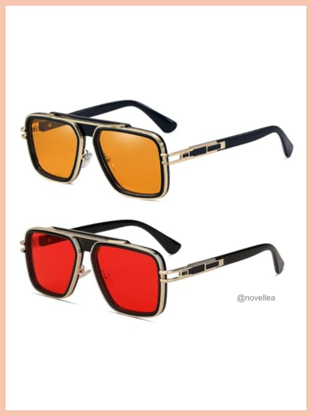 Retro Square Sunglasses with Gold Metal Wire UV400 Protection Unisex 70s Style